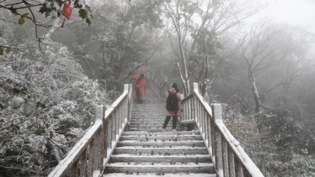 下雪啦！2021年老君山第一场雪真的来了！